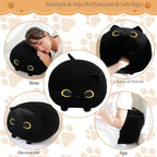 TOYSYM Gato Negro de Peluche Mamá Gato de Peluche Juguetes con 4 Be...
