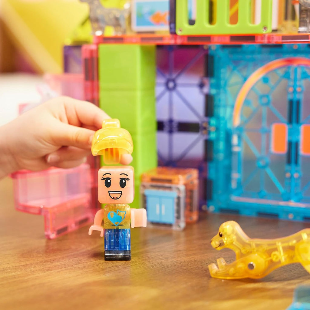 MAGNA-TILES Pet Playhouse - Juego de construcción magnética de 50 piezas, la marca original de construcción magnética
