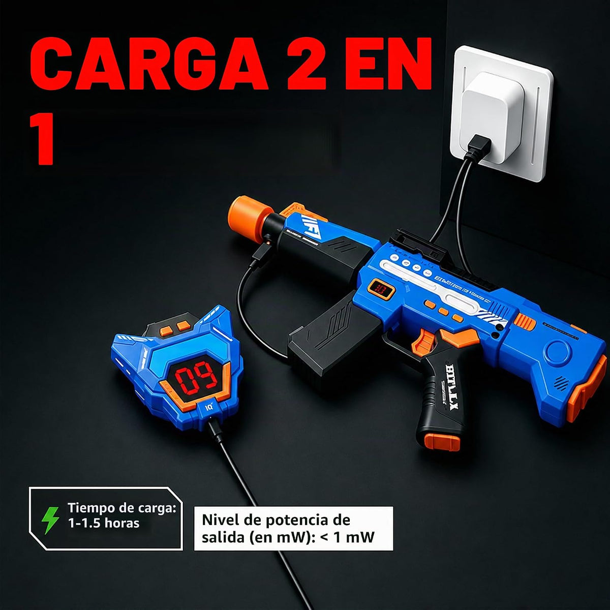 Juegos de pistolas láser recargables con conjunto de 2 juguetes con chalecos multifuncionales digitales LED mejorados, regalos de cumpleaños para niños, niñas, 8, 9, 10, 11, 12+ años, adolescentes
