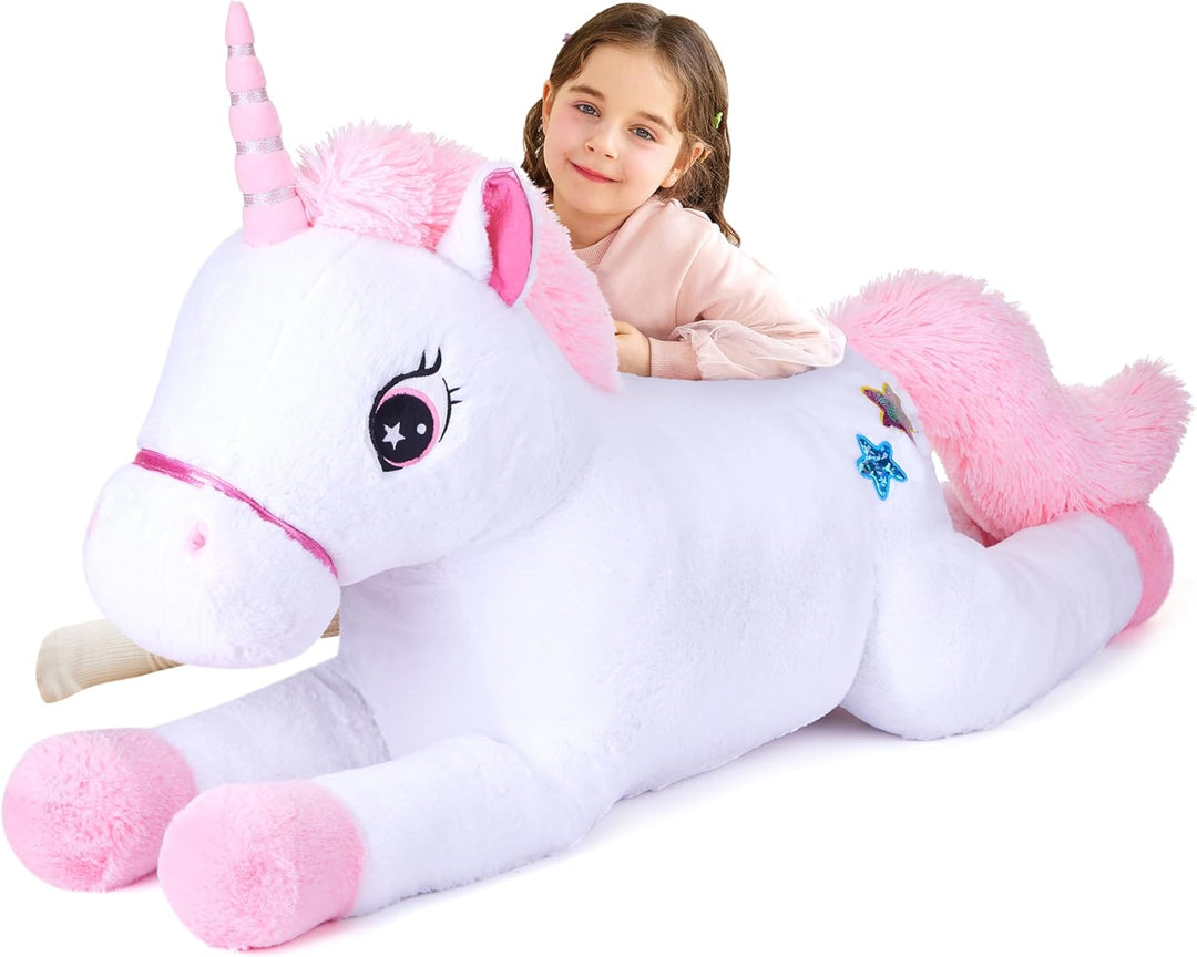 IKASA Juguete de peluche de unicornio gigante, juguetes suaves gran...