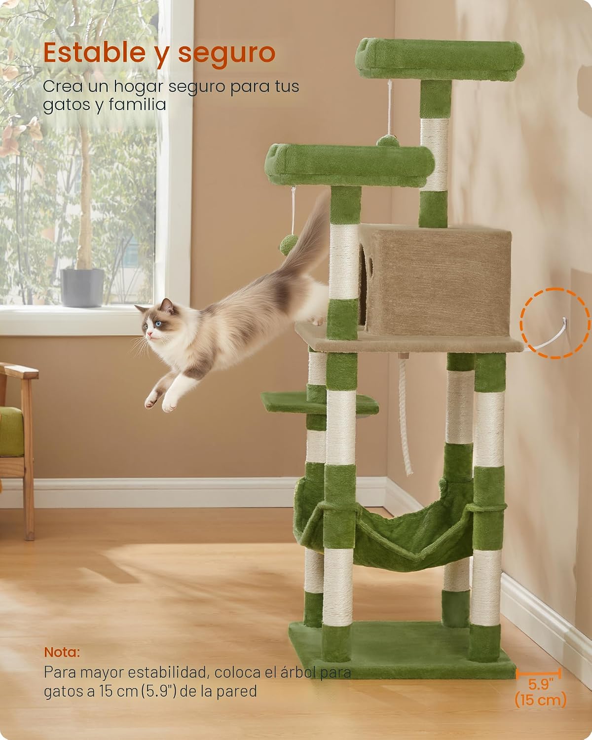 Feandrea - Árbol para gatos, torre para gatos de 55.8 pulgadas de alto