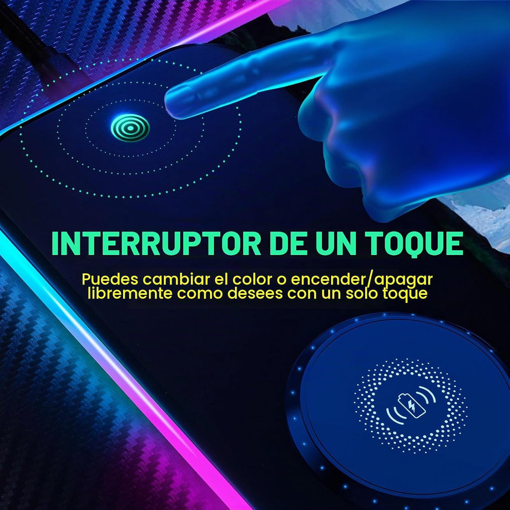 TARKARI Alfombrilla de escritorio con carga inalámbrica de 15 W para