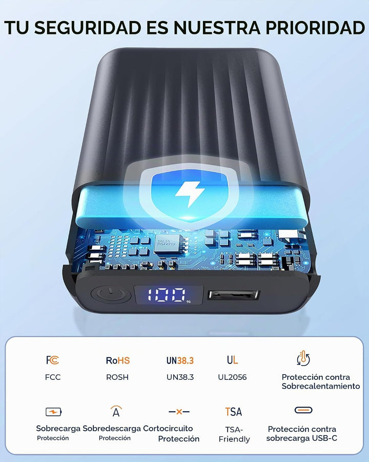 HIMONI Batería de chaqueta térmica de 12V\/5V 2A\/3A 18400mAh para...