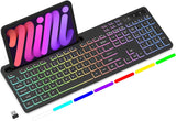 Soueto Teclado inalámbrico con retroiluminación RGB de 7 colores, t...