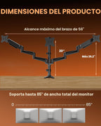 Soporte de Escritorio ErGear para Tres Monitores Compatible con Tres pantallas de 17–32 pulgadas