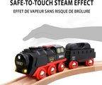 BRIO World - Tren de Vapor Navideño - Tren Operado a Batería - Motor de Vapor Motorizado de 27 Piezas para Pista de Madera con Luces y Vapor Apto para Niños - Juego Interactivo con Adelante/Atrás