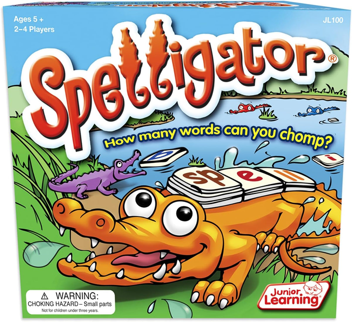 Juego de construcción de palabras Spelligator de Junior Learning, Edades 5-9, Conciencia fonémica, 75 fichas de letras
