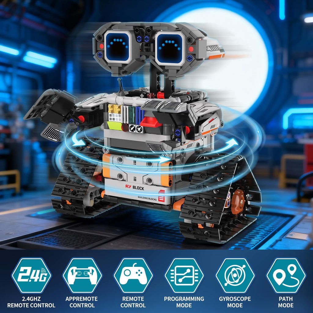 Kit de construcción de robot STEM para niños, control remoto 5 en 1 y juego controlado por aplicación, juegos de construcción STEM, robot espacial RC, juguete de construcción STEM, juguete de