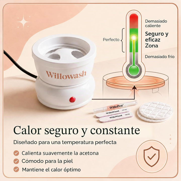 Willowash - Cuenco eléctrico para remojar uñas, kit removedor de uñ...