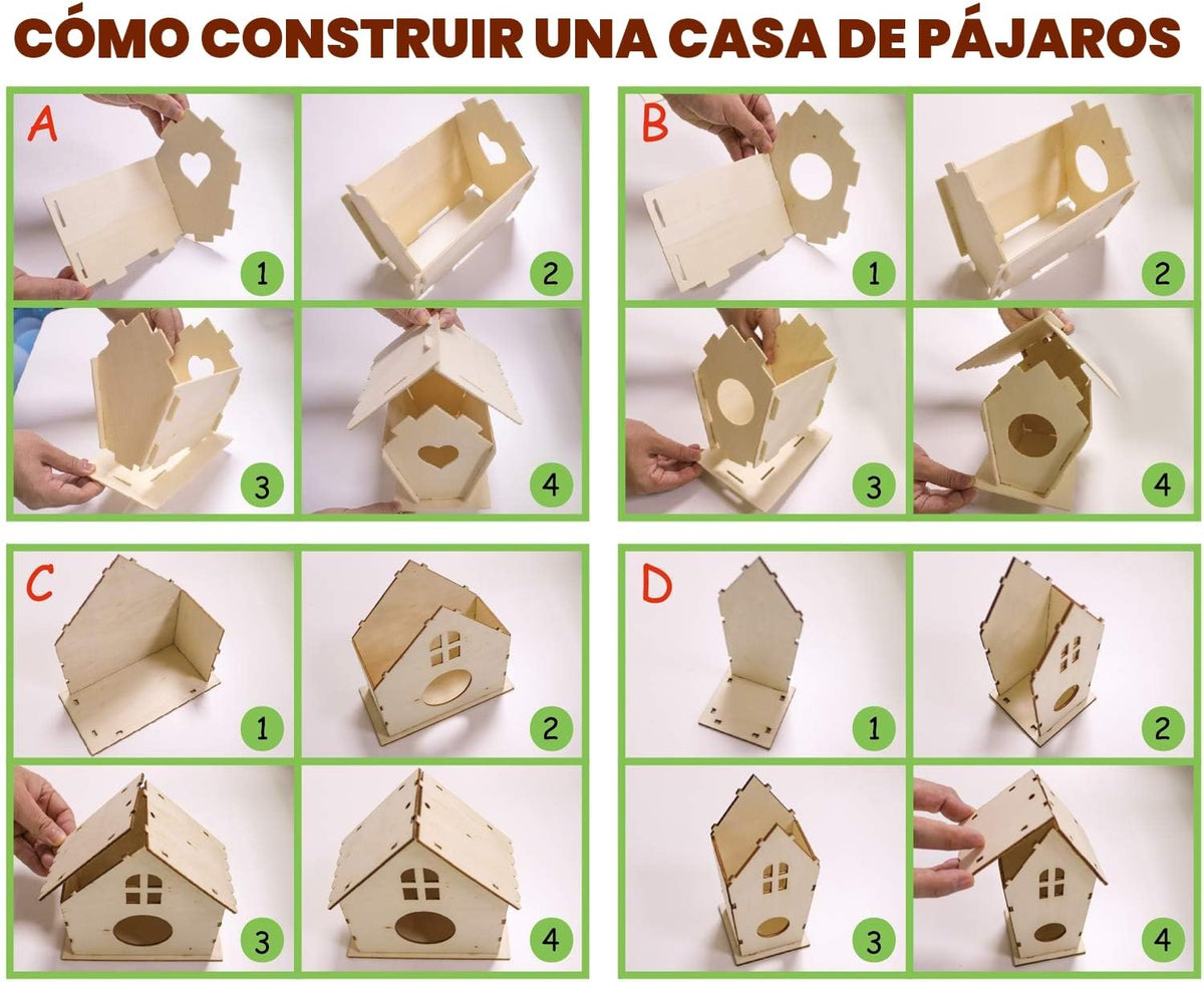 hapray Kit de manualidades de casa de pájaros, casa de pájaros de bricolaje