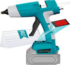 Pistola de pegamento caliente inalámbrica para batería Makita de 18 V, pistolas de pegamento para manualidades con pantalla digital, controles de temperatura y cantidad, kit de pistola de pegamento caliente con 30 varillas para bricolaje, artes y