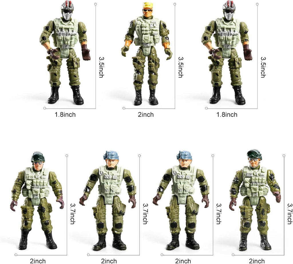 Juego de juguetes 78 en 1 para hombres del ejército con camión militar realista, B-(78 en 1)