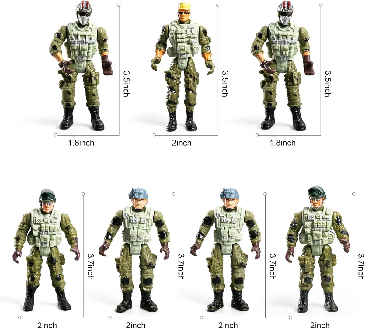 Juego de juguetes 78 en 1 para hombres del ejército con camión militar realista, B-(78 en 1)