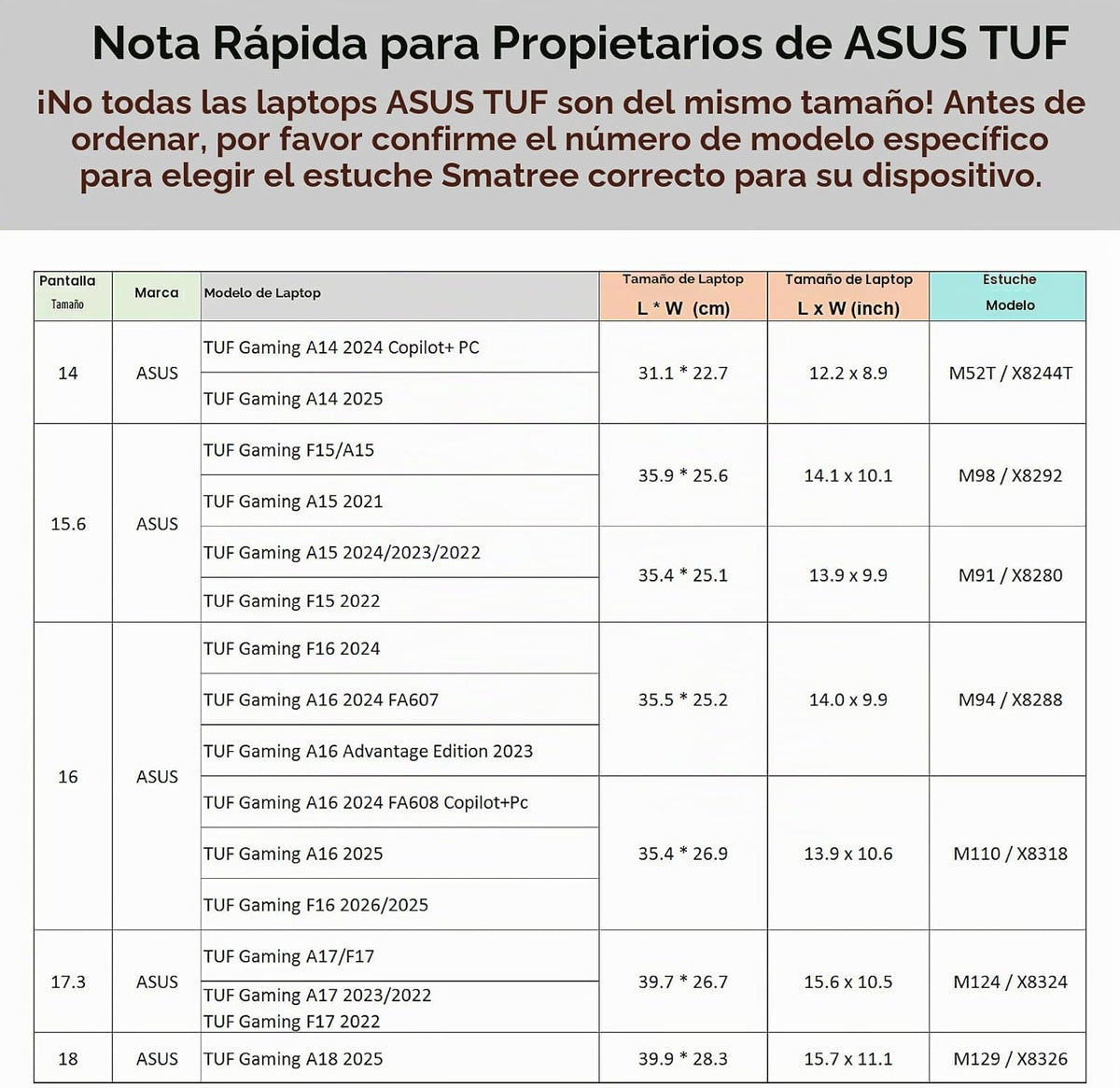 Smatree Funda protectora rígida de EVA para ASUS TUF A16 2024 FA607...