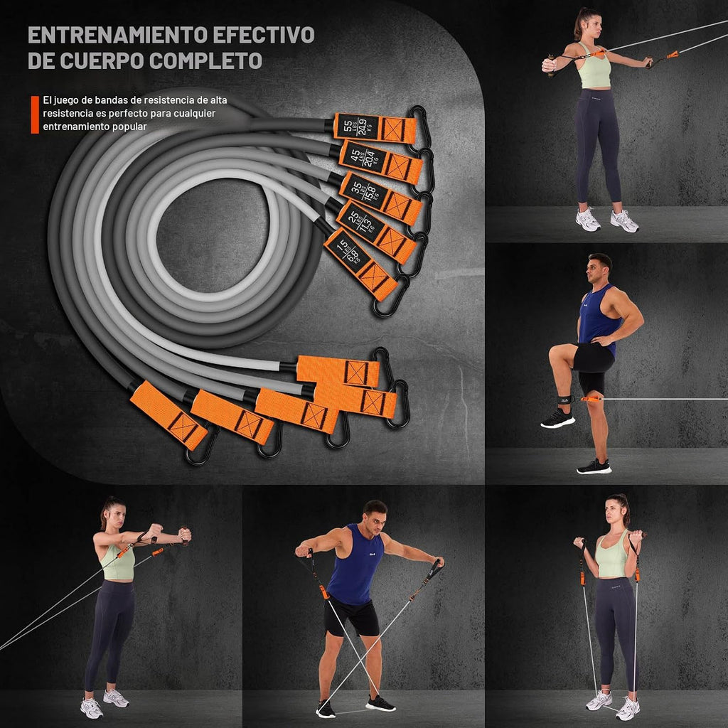 Bandas de Resistencia con Asas, Bandas de 175 lb para Entrenamiento