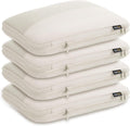 Cubos de embalaje de compresión para viajes, juego de 4 cubos de embalaje ligeros para maletas y mochilas, organizador que ahorra espacio para ropa, Blanco roto 4L, 4 grandes