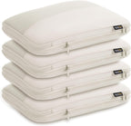 Cubos de embalaje de compresión para viajes, juego de 4 cubos de embalaje ligeros para maletas y mochilas, organizador que ahorra espacio para ropa, Blanco roto 4L, 4 grandes
