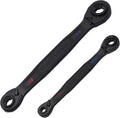 Klein Tools 68216 Juego de llaves de caja de trinquete reversibles 4 en 1, llave cuádruple, SAE, 2 piezas, 1/4 a 3/4 pulgadas, acero forjado, 90 dientes