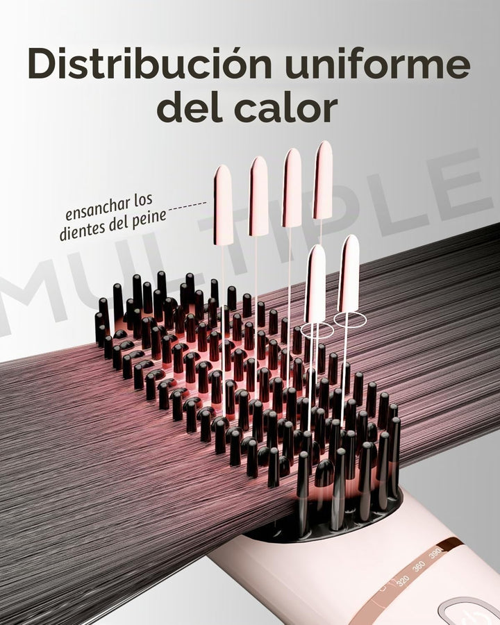 TSUYAGLA Cepillo alisador de cabello iónico con cerdas desmontables...