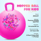 6 bolas de tolva para niños de 3 a 8 años, pelota inflable de 18 pulgadas con asa, juguetes para sentarse en saltar para deportes, escuela, juego activo en equipo, regalos para interiores y exteriores para niñas de 3 a 8 años, con bomba
