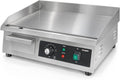 Plancha eléctrica comercial, parrilla eléctrica grande de 22 pulgadas, parrilla superior plana de acero inoxidable con placa de cocción de hierro, control de temperatura ajustable de 120-570 ℉