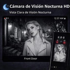 Cerradura de puerta inteligente con videoportero: reconocimiento facial 3D y entrada de huellas dactilares, cerrojo digital Palm Scan con control de aplicaciones, entrada sin llave para hogares
