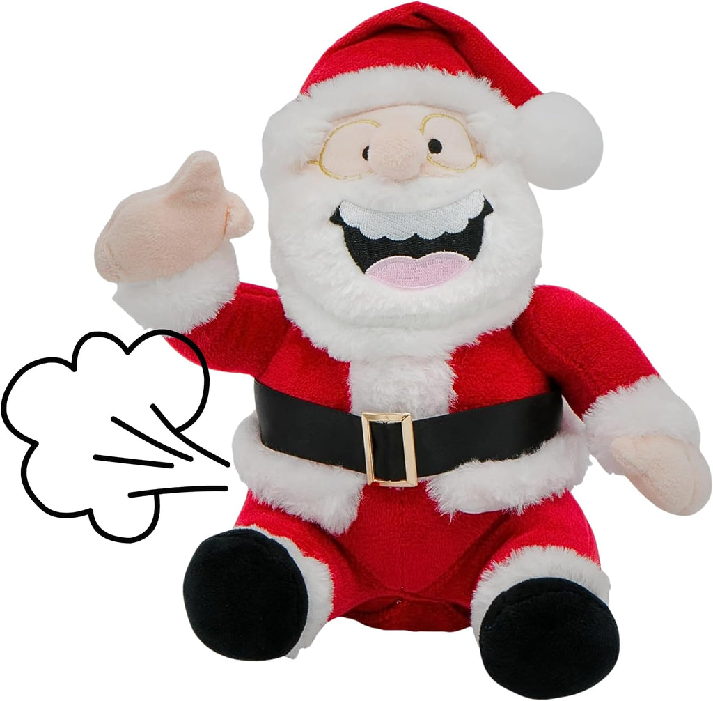 4E's Novelty Peluche de Papá Noel animado, hace un sonido de gas, oso de Navidad parlante, juguetes de peluche para niños de 8 pulgadas, divertidos animales de peluche de Navidad, regalos de broma para niños, niñas, adolescentes, regalo de elefante blanco