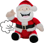 4E's Novelty Peluche de Papá Noel animado, hace un sonido de gas, oso de Navidad parlante, juguetes de peluche para niños de 8 pulgadas, divertidos animales de peluche de Navidad, regalos de broma para niños, niñas, adolescentes, regalo de elefante blanco