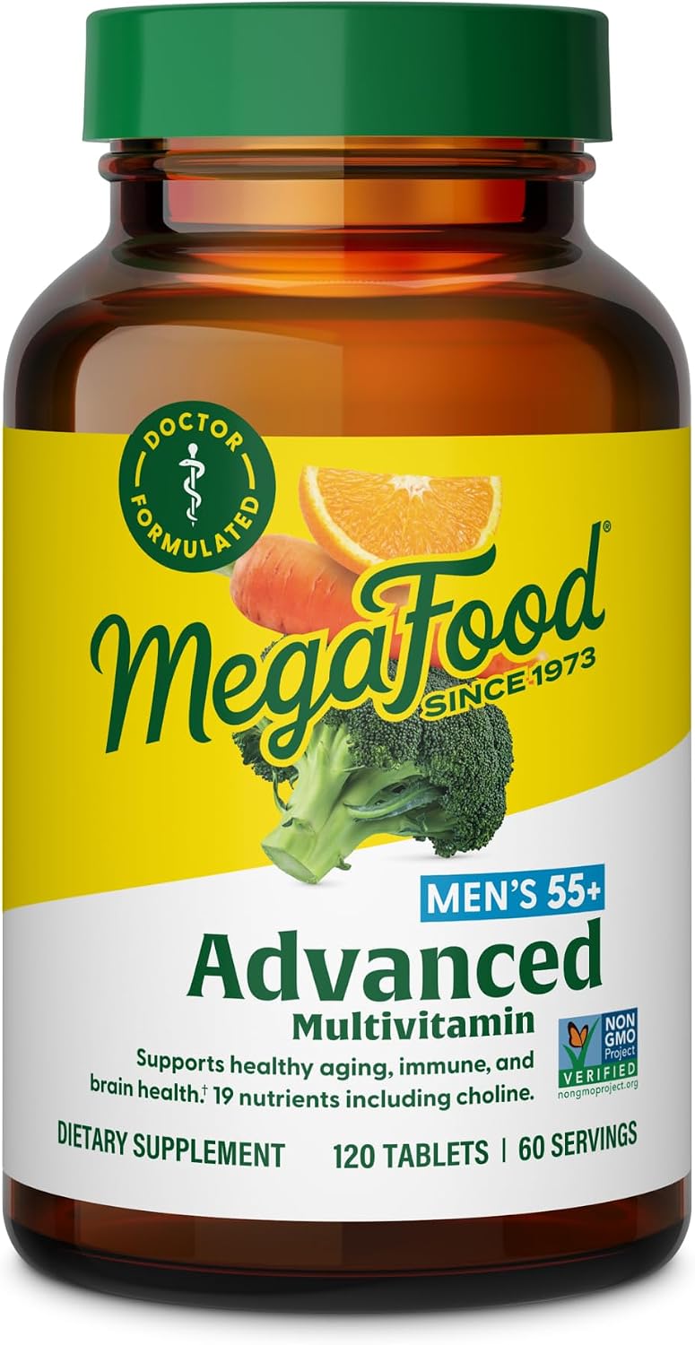 MegaFood Multivitamínico avanzado para hombres de 55 años, multivit...