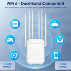 AX1800 Extensor WiFi 6 para exteriores, extensor de señal WiFi para exteriores de alta potencia, punto de acceso WiFi de largo alcance, IP67 resistente a la intemperie, con PoE, para Starlink, patio
