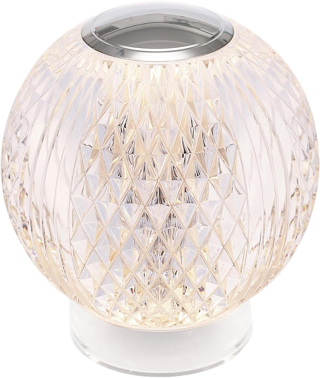 Lámpara Alora Lighting Kuzco Marni - Lámpara de mesa LED de 4 pulgadas, níquel pulido, acrílico transparente