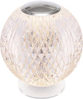 Lámpara Alora Lighting Kuzco Marni - Lámpara de mesa LED de 4 pulgadas, níquel pulido, acrílico transparente