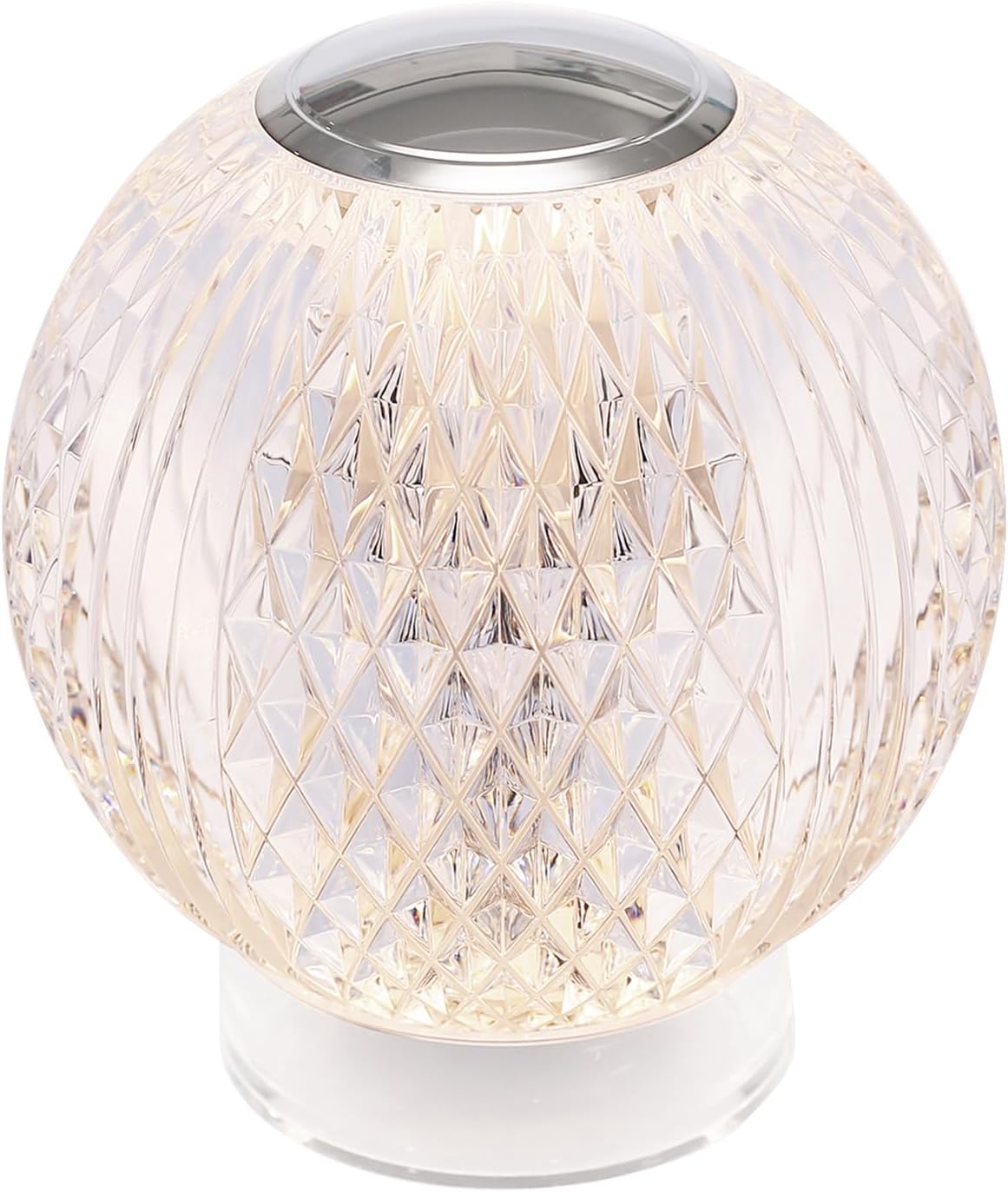 Lámpara Alora Lighting Kuzco Marni - Lámpara de mesa LED de 4 pulgadas, níquel pulido, acrílico transparente
