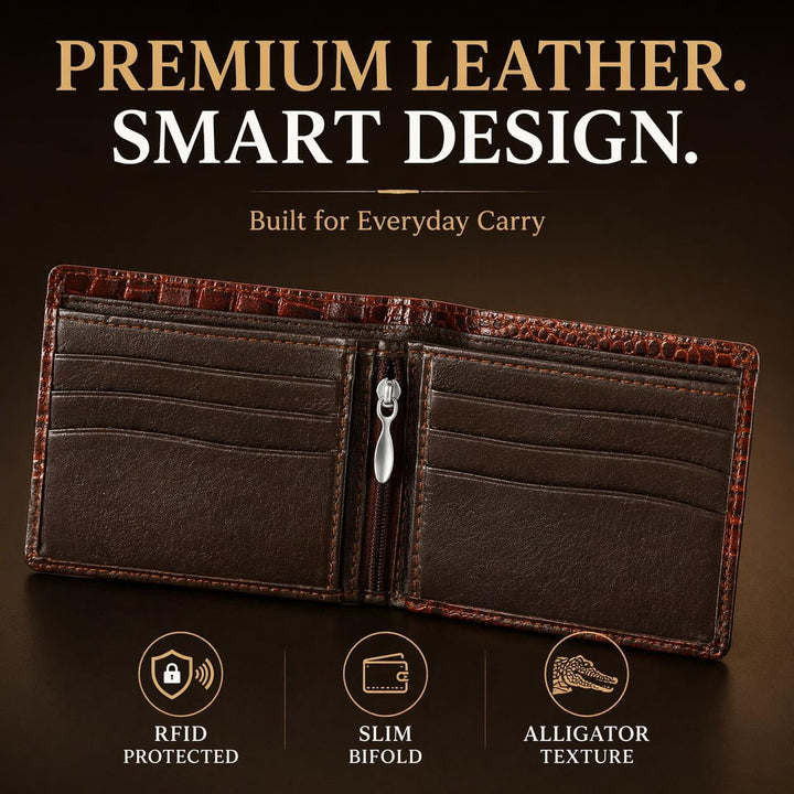 Beaaric Cartera de piel con bloqueo RFID para hombre, delgada y ple...