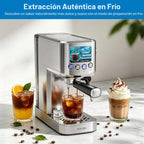 XIXUBX Máquina de café expreso en frío con espumador de leche, gris