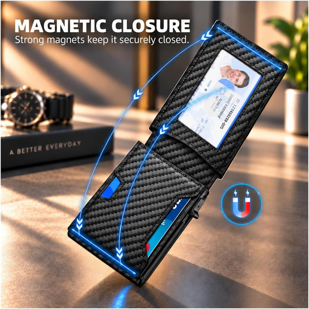 GHUKY Cartera minimalista para hombre, cartera delgada con bloqueo RFID