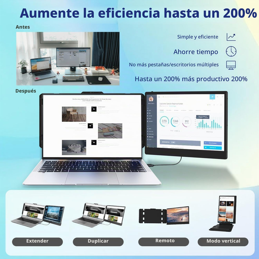 KEFEYA Extensor de Pantalla para Laptop, Extensión de Monitor Portá...