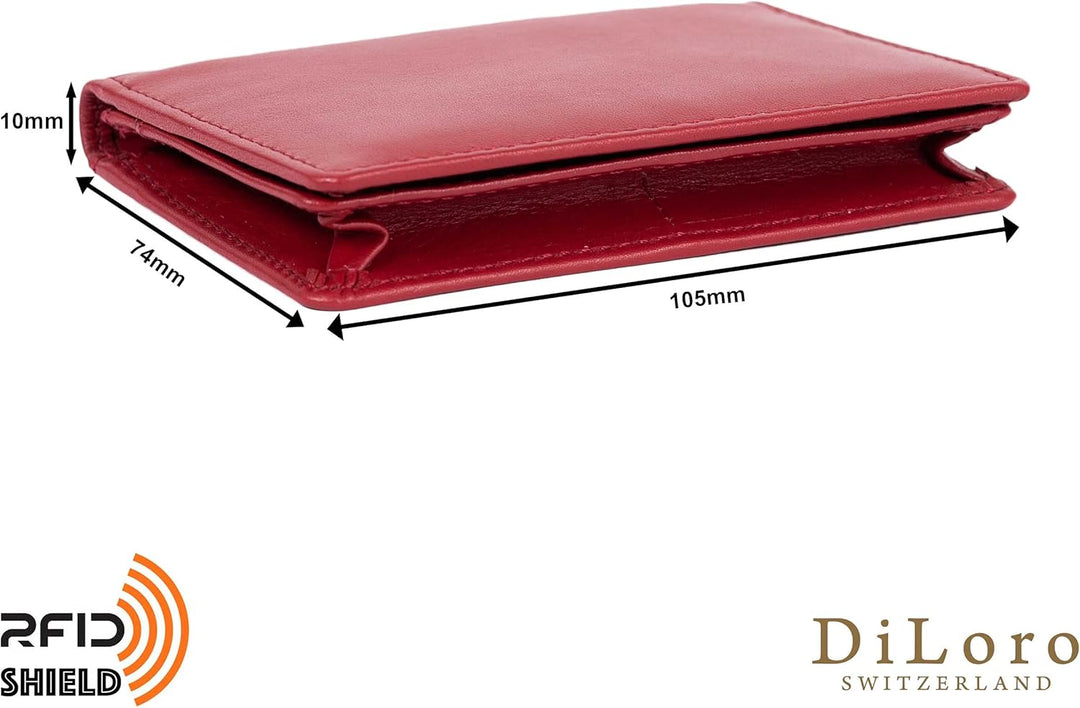 DiLoro Cartera de cuero RFID para hombres o mujeres, tarjetero pleg...