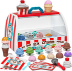 Lehoo Castle - Juguetes de helado para niños pequeños de 3 a 5 años, juguetes para niñas de 3 años en adelante, juego de helado para niños de 2 a 4 años, juego de tienda de helados, regalo para niños