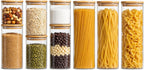 Contenedores herméticos de vidrio con tapas, paquete de 9 recipientes de almacenamiento de despensa y pasta, 25/37/51/78 onzas, juego de recipientes cuadrados de cocina para harina, azúcar