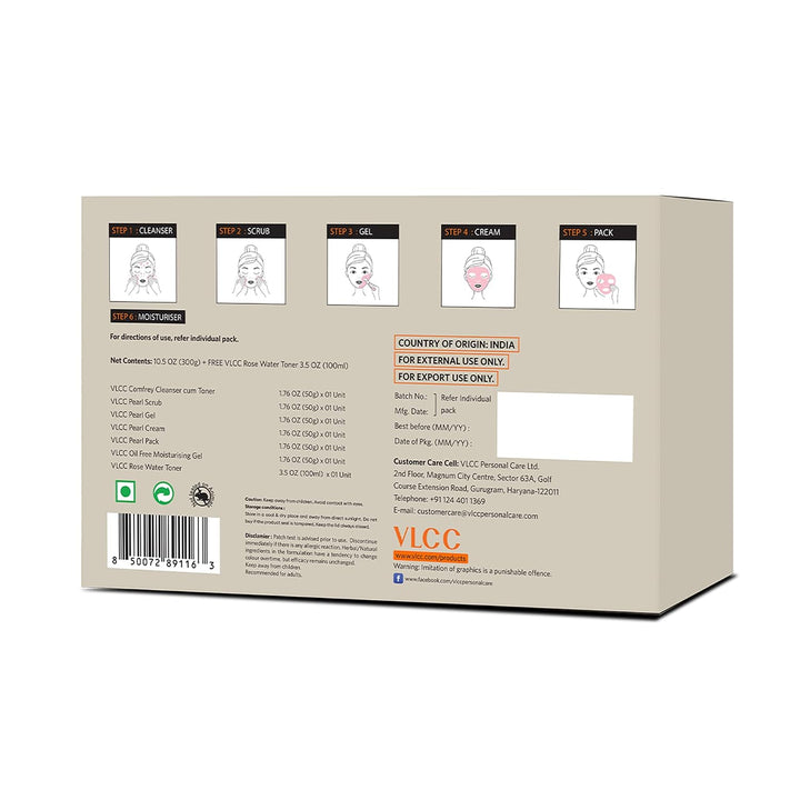 VLCC Kit facial Pearl con 7 productos para el cuidado de la piel, l...