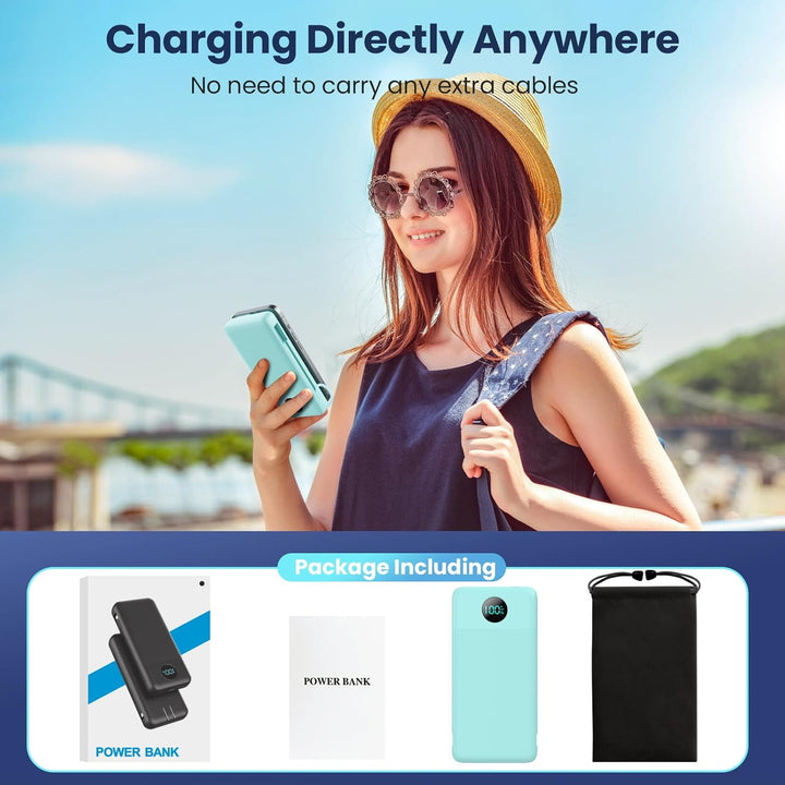 Cargador portátil de 33800mAh USB C con batería externa y enchufe d...