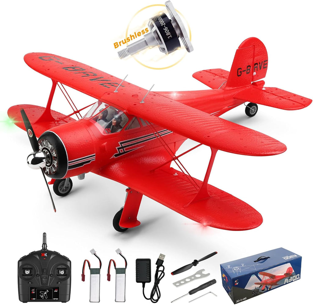 CKYSCHN WLtoys A300 4CH RC Plane sin escobillas y giroscopio de 6 ejes para
