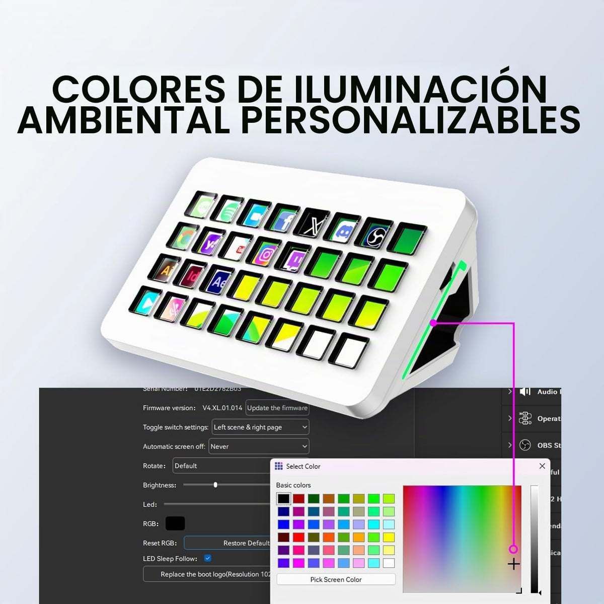 /VSDinside Stream Dock XL Advanced Studio Controller, 32 teclas macro, acciones de activación en aplicaciones y software como OBS, Twitch, YouTube y más, funciona con Mac y PC, Stream