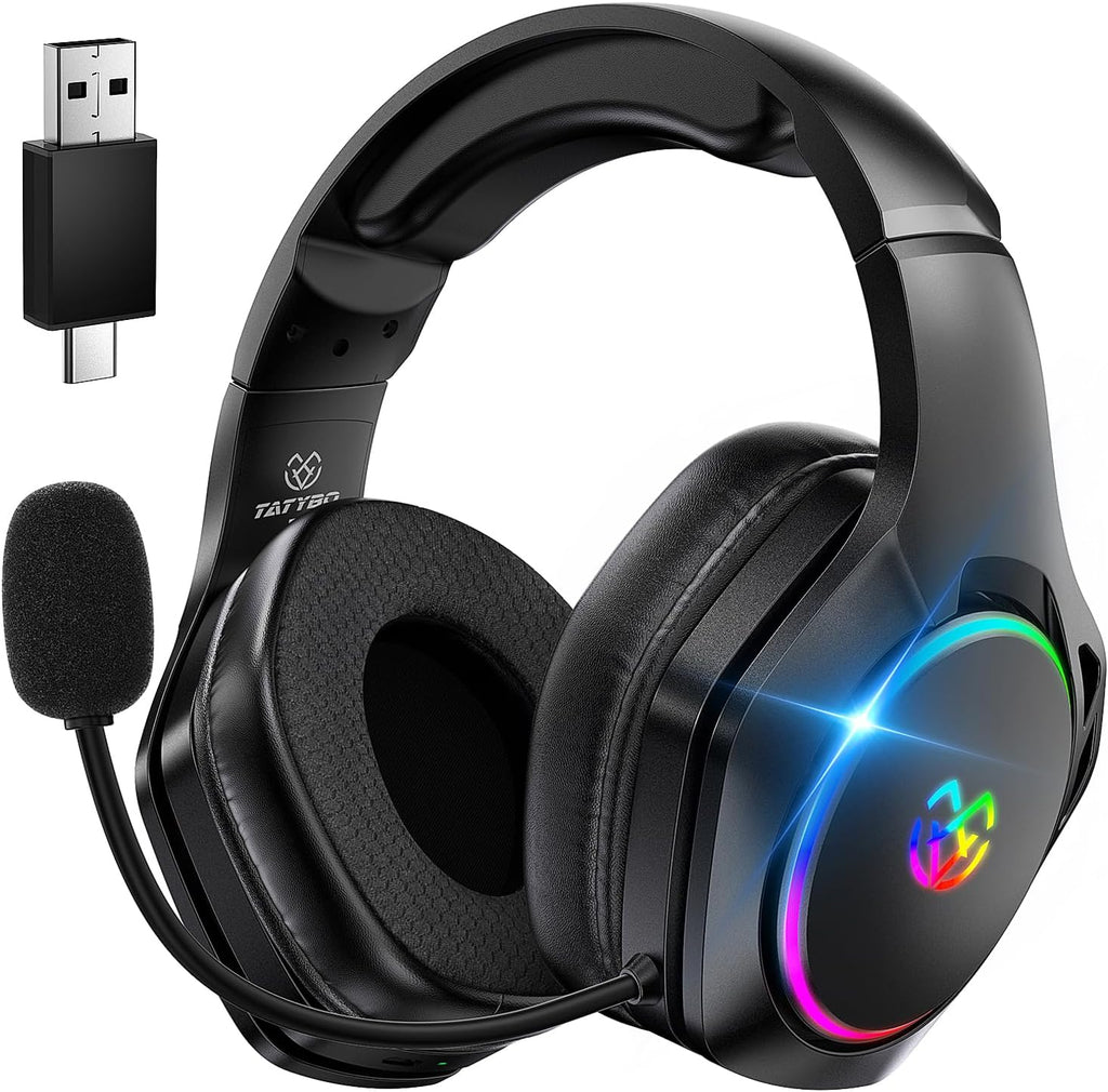 Tatybo Auriculares inalámbricos para juegos para PS5 PC, modo dual