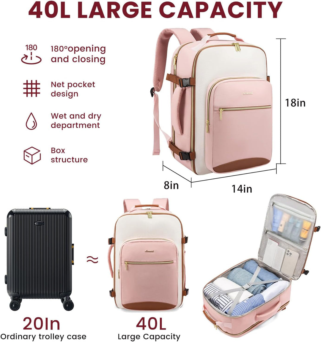 LOVEVOOK Mochila de viaje para llevar en cabina