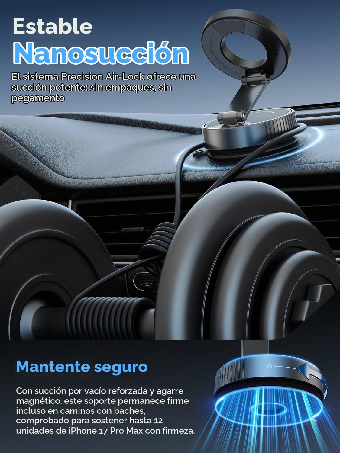 Soporte magnético para teléfono de coche para MagSafe, soporte de teléfono