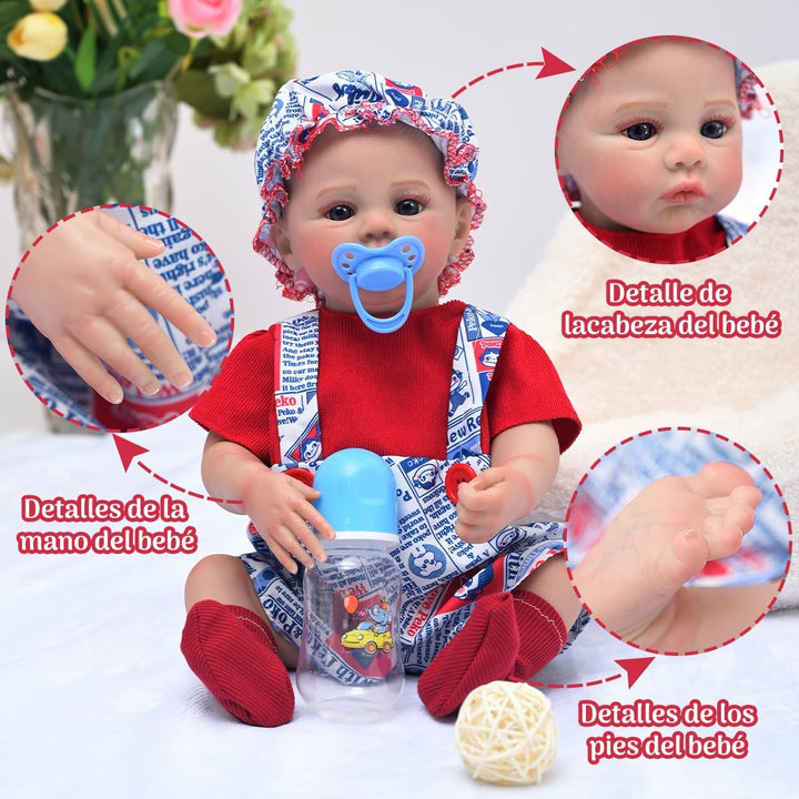 PUAMUBUA Muñecas Reborn de 18 pulgadas, muñeca realista de silicona...