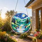 Rompecabezas de acrílico para adultos, cascada de vidrieras de acrílico, rompecabezas para colgar en la ventana, rompecabezas de bricolaje con piezas irregulares únicas, regalo de decoración