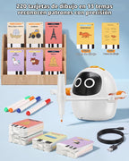 Robot de dibujo para niños, máquina educativa interactiva recargable del